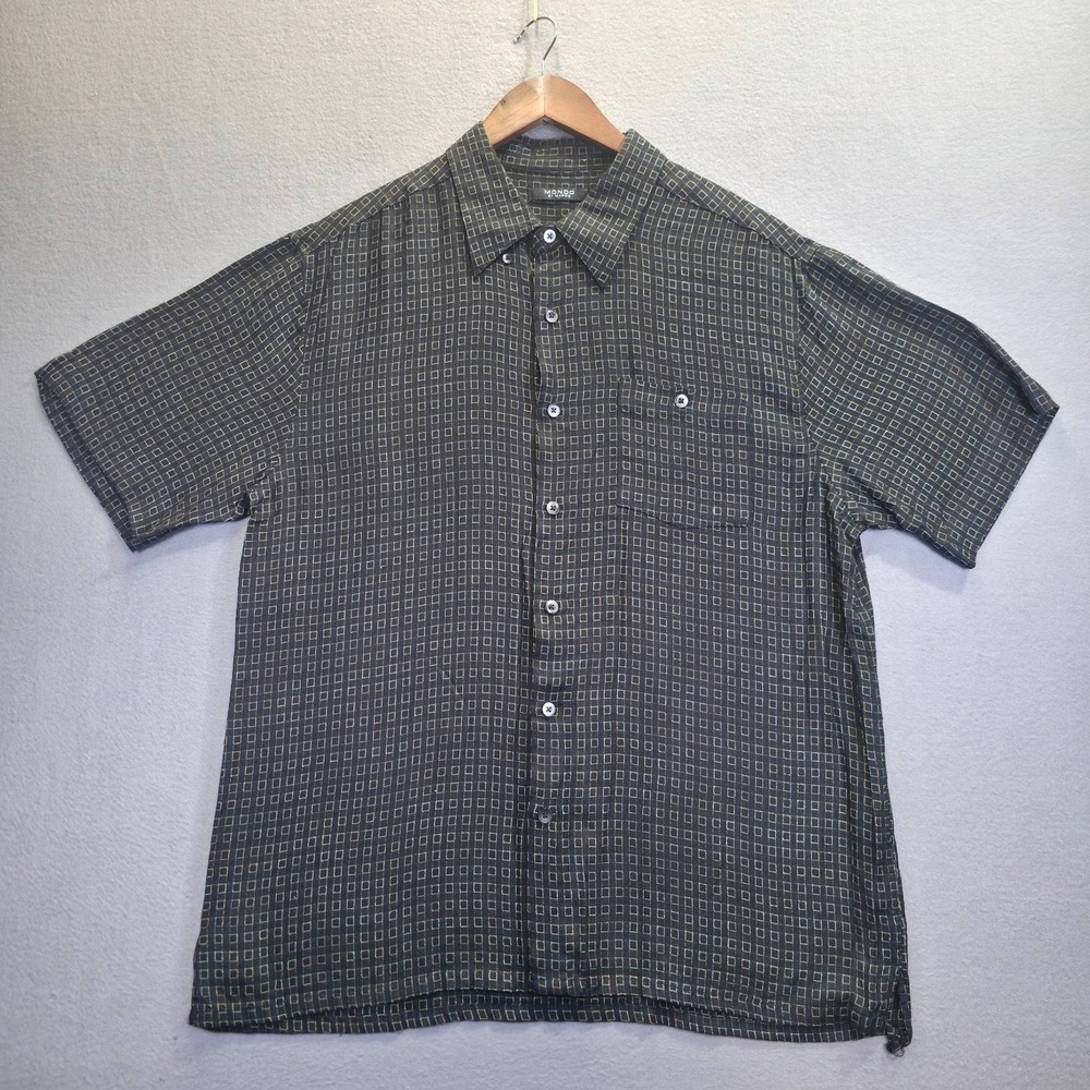 Mondo Di Marco Men's Black Short Sleeve Button‎ Up Shirt Size Large
